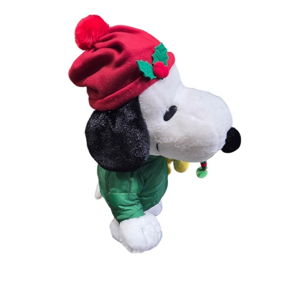 Peanuts‎ 2FT Snoopy Christmas Plush Greeter Red Hat Green Coat Standing Decor - Picture 5 of 5